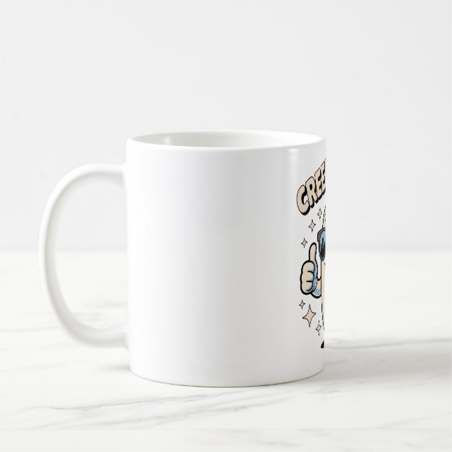 Creep It Real, Cute Halloween Ghost Coffee Mug (Left)