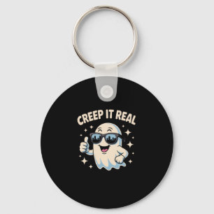 Creep It Real, Cute Halloween Ghost Key Ring