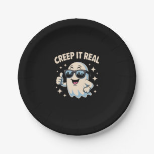 Creep It Real, Cute Halloween Ghost Paper Plate