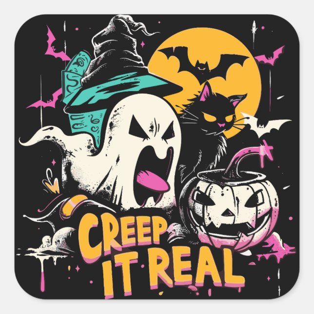 Creep It Real  | ExDesigner | Halloween Square Sticker (Front)