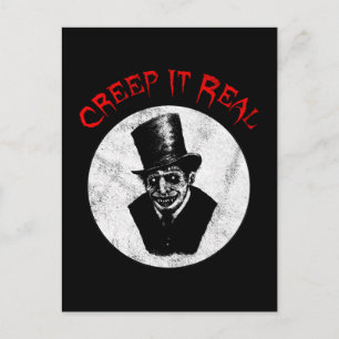 Creep It Real Funny Creepy Halloween Costume Postcard