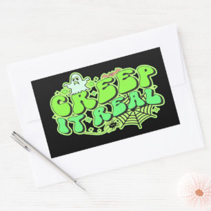CREEP IT REAL funny halloween Rectangular Sticker