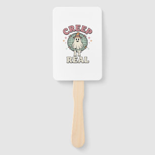 Creep It Real Ghost Disco Halloween Shirt Design_1 Hand Fan