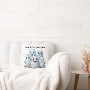 Creep It Real: Ghost Group Throw Pillow