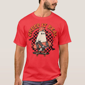 Creep It Real Ghost Halloween Sweating Sucks Skele T-Shirt