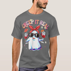 Creep It Real Ghost Kids Boys Girls Halloween Cost T-Shirt