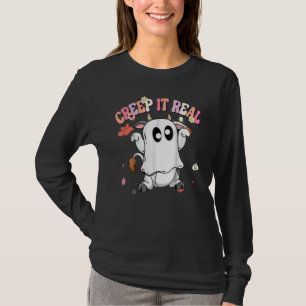Creep It Real Ghost Kids Boys Girls Halloween Cost T-Shirt