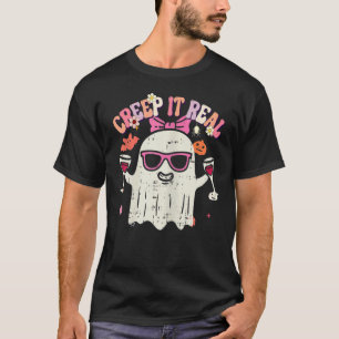 Creep It Real Ghost Kids Boys Girls Halloween Cost T-Shirt