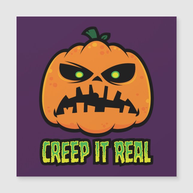 Creep It Real Grumpy Halloween Pumpkin (Front)