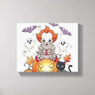 Creep It Real Halloween Clown Canvas Print