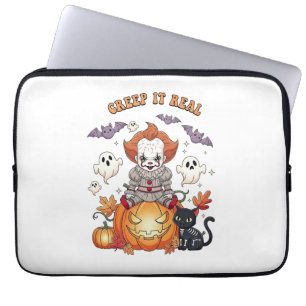Creep It Real Halloween Clown Laptop Sleeve