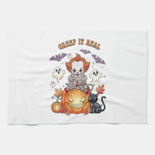 Creep It Real Halloween Clown Tea Towel