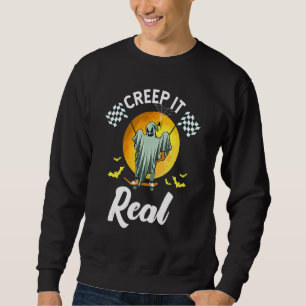Creep It Real Halloween Creepin Ghost Boy Girl Ska Sweatshirt