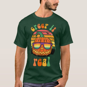Creep It Real Halloween Ghost Groovy Spooky Witch T-Shirt