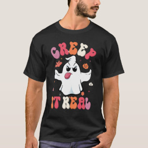 Creep It Real Halloween Ghost Kids Boys Girls Pump T-Shirt