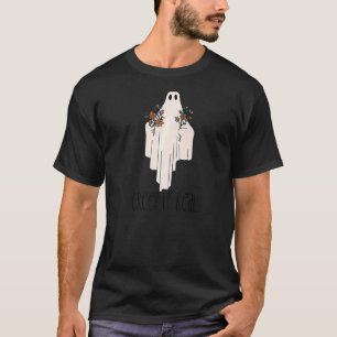 CREEP IT REAL  Halloween Ghost with Flowers Meme T-Shirt
