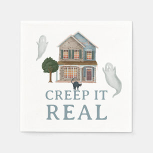 Creep It Real Halloween Haunted House & Ghosts Napkin