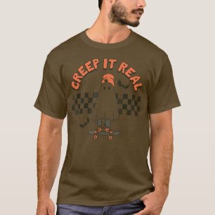 Creep It Real Halloween Kids Ghost Skateboarding S T-Shirt