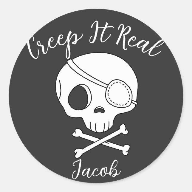 Creep It Real Halloween spooky boo Classic Round Sticker (Front)