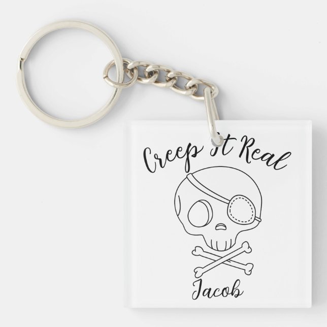 Creep It Real Halloween spooky boo Key Ring (Front)
