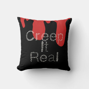 Creep it Real Hand Drawn Font Blood Halloween Cushion