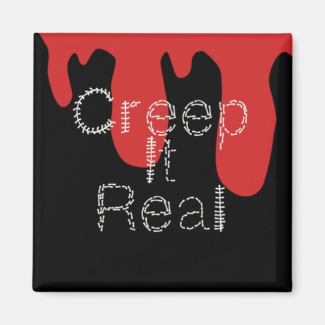 Creep it Real Hand Drawn Font Blood Halloween   Magnet (Front)