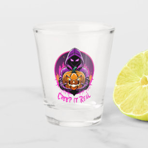 Creep it Real, Horror Halloween illustration Shot Glass