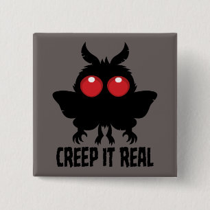 Creep It Real Mysterious Mothman Cryptid 15 Cm Square Badge