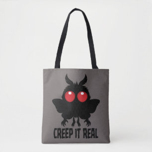 Creep It Real Mysterious Mothman Cryptid Tote Bag
