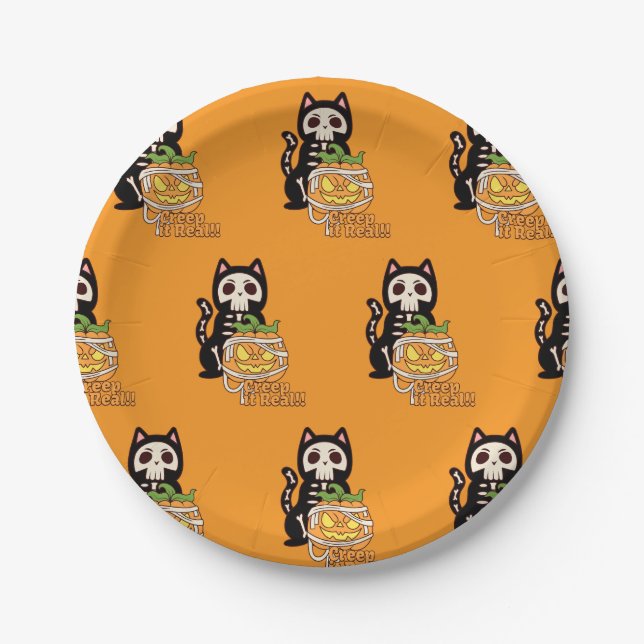 🎃 Creep It Real! 🐾 Paper Plate (Front)