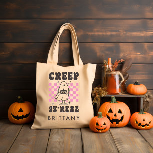 Creep it Real Retro Groovy Halloween Tote Bag