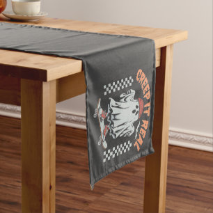 Creep It Real Retro Halloween Skate Ghost Short Table Runner