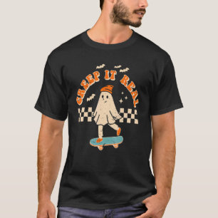CREEP IT REAL Skateboarder Ghost Vintage Retro Hal T-Shirt