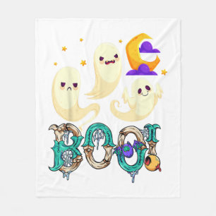 Creep It Real Skateboarding Ghost Retro Halloween Fleece Blanket