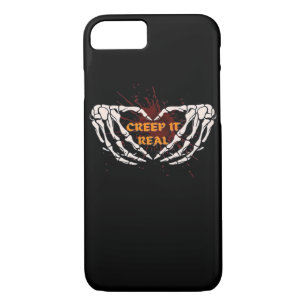 Creep It Real, Skeleton Hands Showing Heart iPhone 8/7 Case