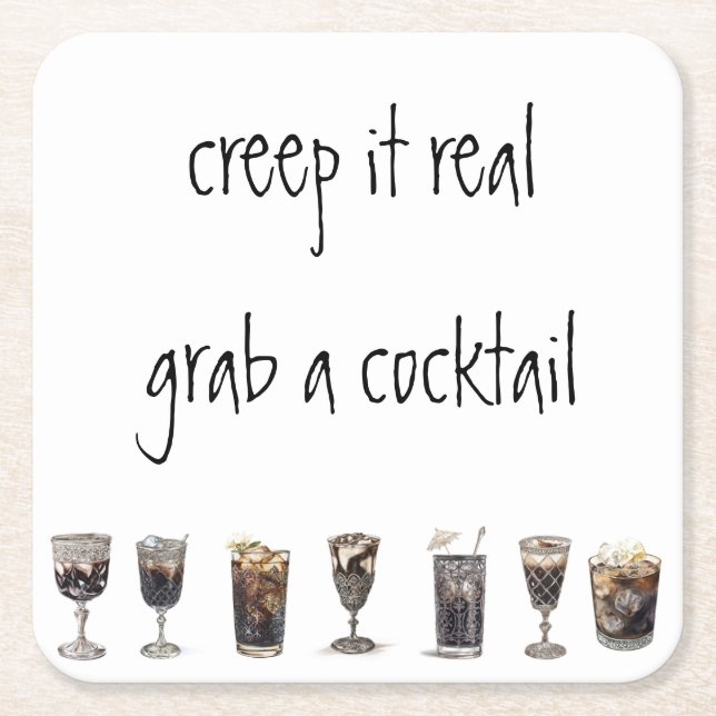 Creep it Real Square Paper Coaster (Front)