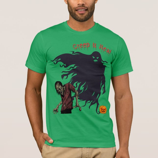 Creep It Real Zombie Shirt – Scary Halloween Graph (Front)