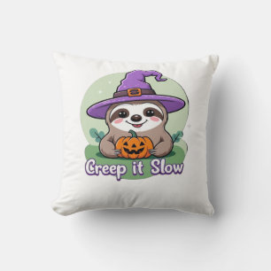 Creep It Slow � Cute Halloween Sloth Shirt with Pu Cushion