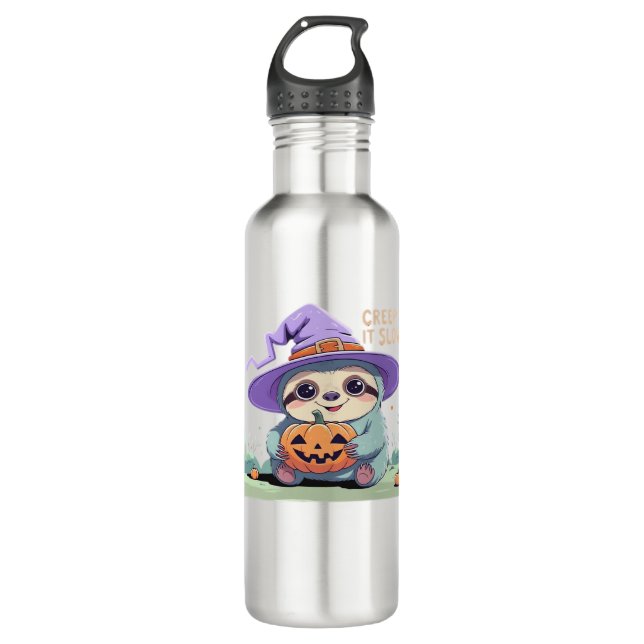 Creep It Slow � Cute Sloth Halloween Shirt  Funny  710 Ml Water Bottle (Front)