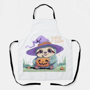 Creep It Slow � Cute Sloth Halloween Shirt Funny Apron