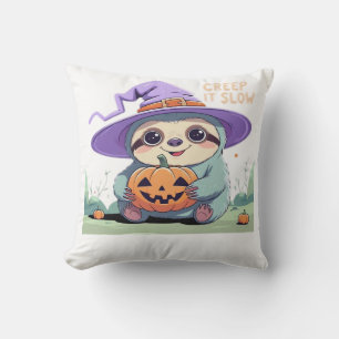 Creep It Slow � Cute Sloth Halloween Shirt  Funny  Cushion