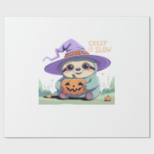 Creep It Slow � Cute Sloth Halloween Shirt Funny Wrapping Paper