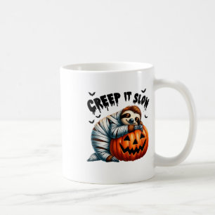 Creep It Slow Cute Sloth Mummy Jack O Lantern Hall Coffee Mug