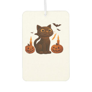 Creeper Pumpkin Cat Halloween Gift Oversized T-Shi Car Air Freshener