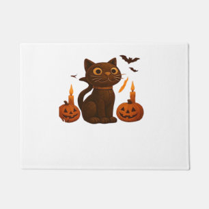 Creeper Pumpkin Cat Halloween Gift Oversized T-Shi Doormat