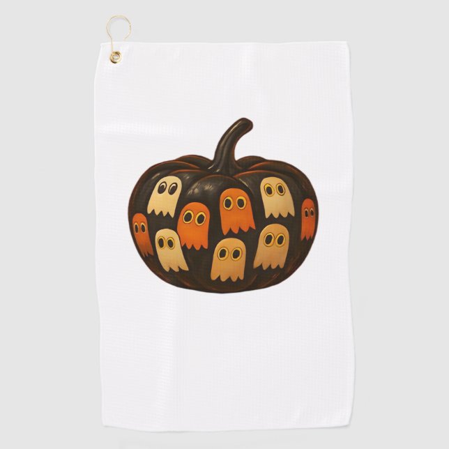 Creeper Pumpkin Ghosts Halloween Gift Classic T-Sh Golf Towel (Front)