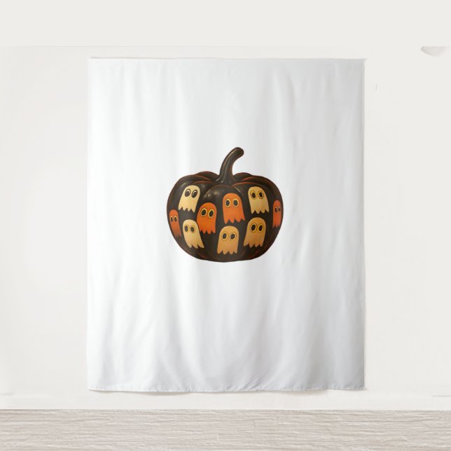 Creeper Pumpkin Ghosts Halloween Gift Classic T-Sh Tapestry (Front)
