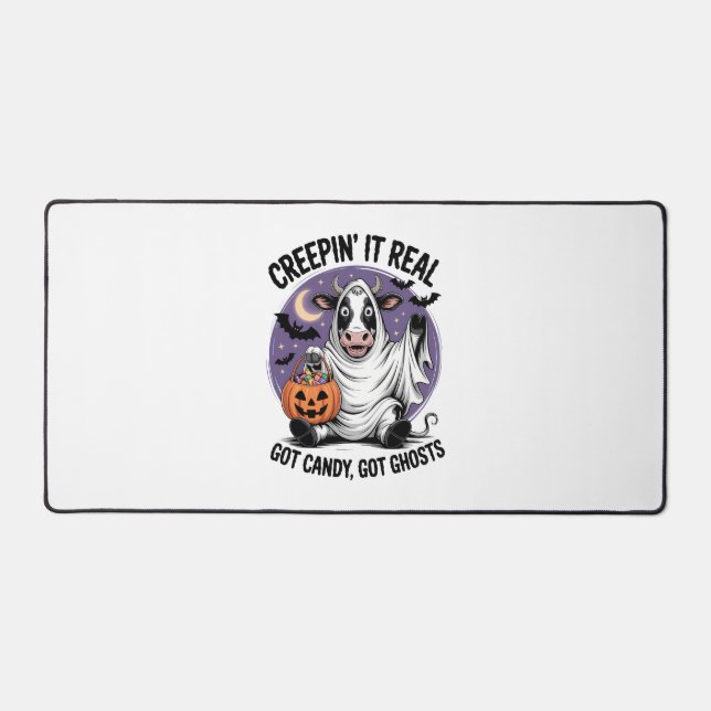 Creepin’ Cow Halloween Desk Mat (Front)