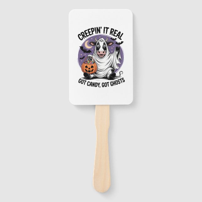 Creepin� Cow Halloween Hand Fan (Front)