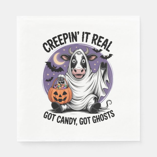 Creepin’ Cow Halloween Napkin (Front)